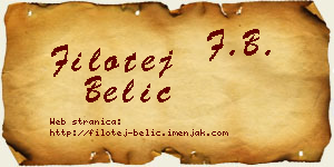 Filotej Belić vizit kartica